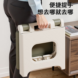 Folding Stool for Home Use, Plastic Small Stool, Thickened Trendy Bench, Portable Low Stool, Shoe-Changing Stool, Bathroom Stool, Square Stool
