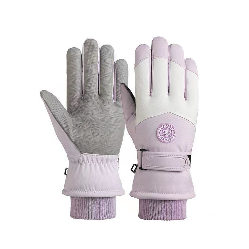 直版圆标滑雪紫白--女款