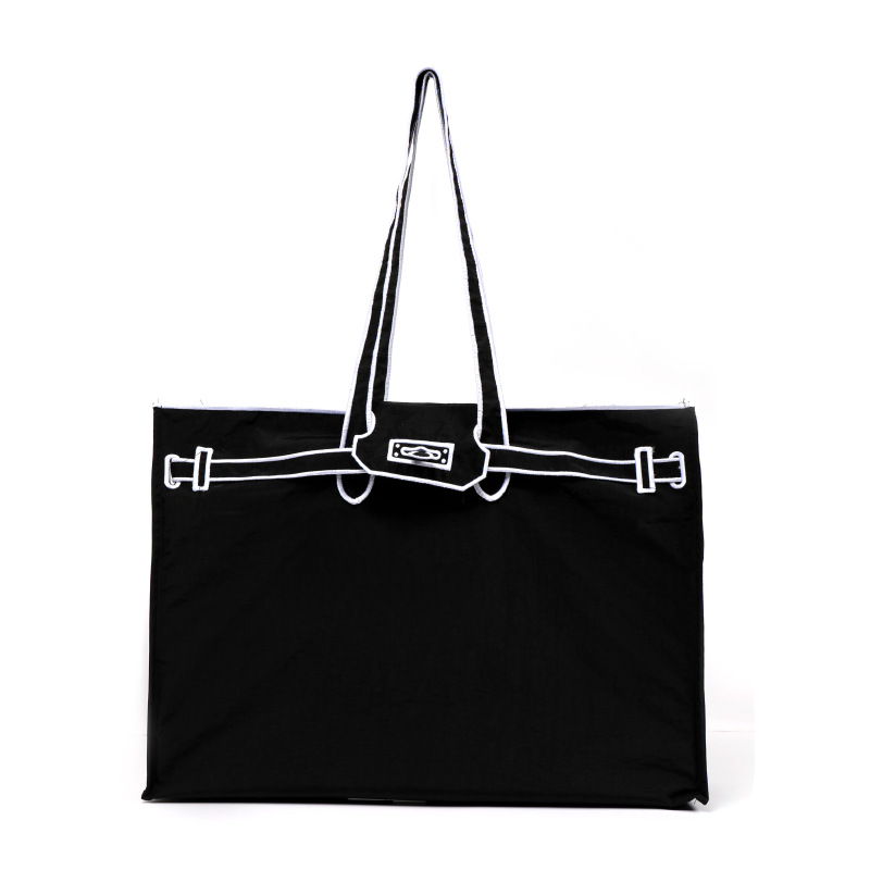 블랙 화이트 토트백