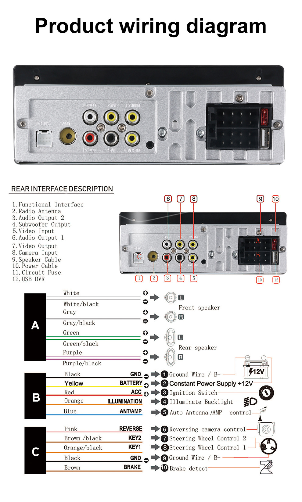 6.9 Inch 12V Single Spindle Wireless Apple Carplayfm Radio Car Bluetooth Mp5 Player 6290W