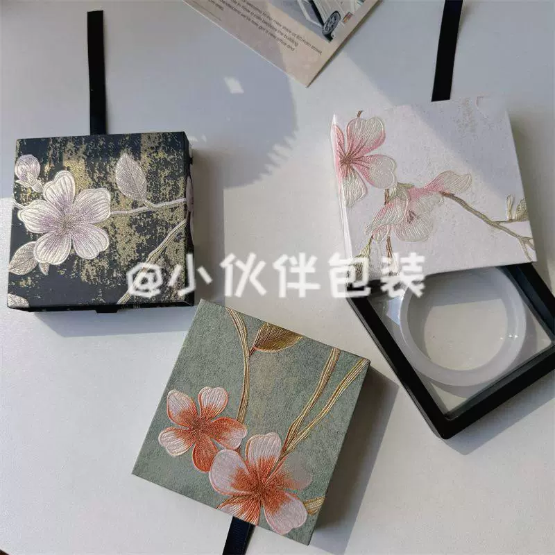 防氧化手串包装盒PE薄膜悬浮盒饰品徽章穿戴甲手镯手链展示盒礼盒