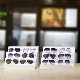 High Cabinet Props Display Sunglasses White Display Paint Glasses Store Double-Layer Single Display Stand Window Ladder
