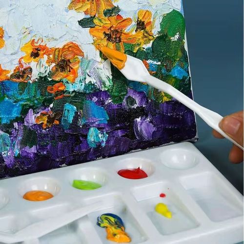 Factory direct supply plastic oil painting knife 6-piece set gouache paint scraper pick knife art painting palette knife