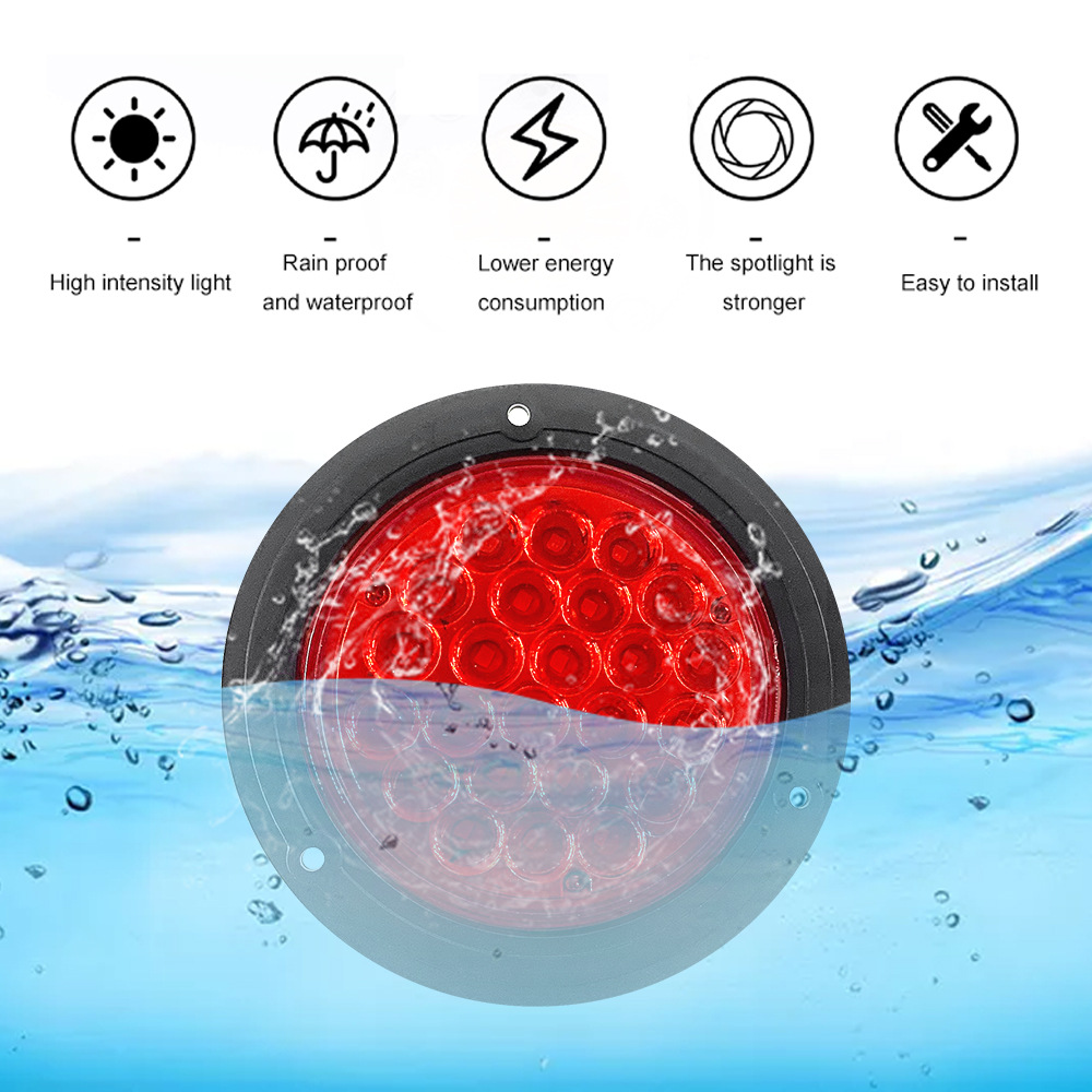 Camión redondo luz 24V camión lado luz coche LED redondo camión ligero LED luz redonda remolque luz redonda