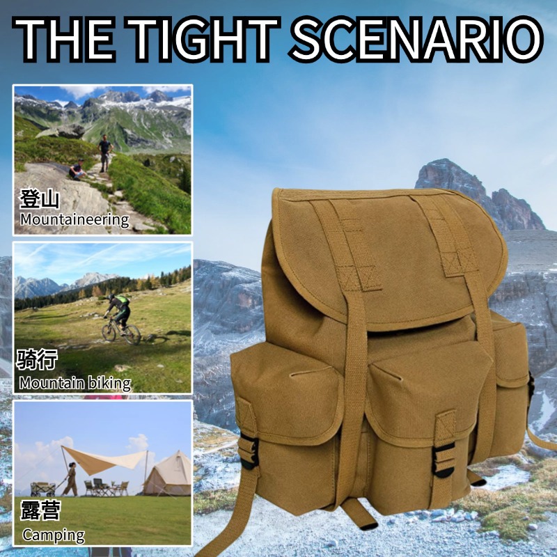 Nuevos productos Deportes personalizados Mochila de lona al aire libre Mochila táctica de camuflaje para fanáticos militares Mochila de montañismo de viaje
