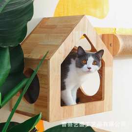 木质壁挂房子造型家居猫咪栖息地小木屋四季通用猫窝宠物窝宠物屋