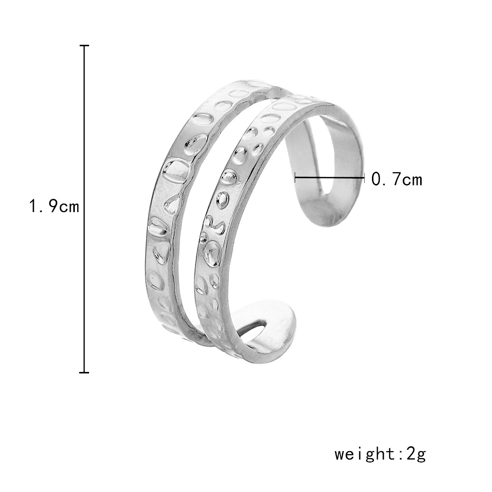 6g Weight Open Ring Classification Adjustable Ring Size 1 Piece Quantity Daily Occasion Stainless Steel Material Star, Heart Shape Pattern Women'S Gender Plating Design Simple Style Style Simple Style Star Heart Shape Stainless Steel Plating Open Ring 1 Piece 53