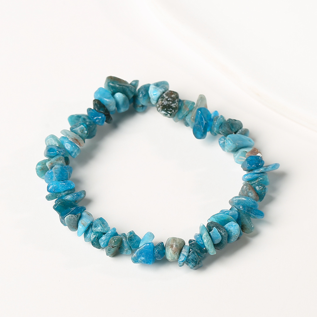 Pulsera de anillo único de piedra de cuartil natural irregular pulsera de cuerda elástica de piedra original estilo fresco simple y versátil