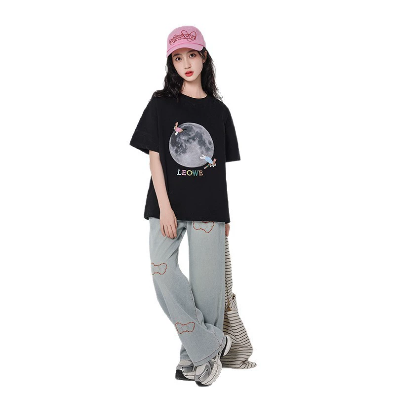 Short sleeve T-shirt, summer summer clothing, with short sleeve, for teenagers, for secondary school