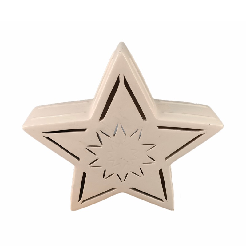 Portavelas de cerámica europeo y americano con forma de estrella de cinco puntas, portavelas con forma de corazón de estilo europeo, decoración para bodas y restaurantes, porcelana blanca