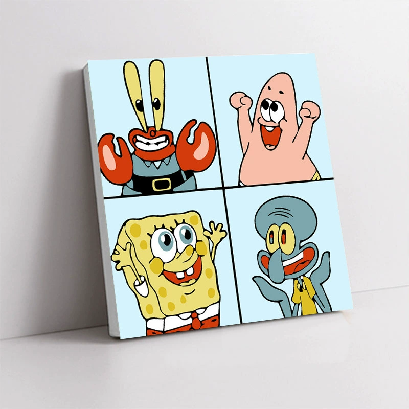 Handmade Acrylic Canvas Art Print, Square 20×20 / 30×30 cm, Sealed Backing, Giftable Designs