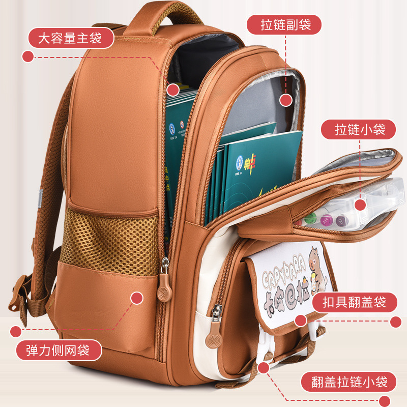 クロスボーダーカピバラ子供のかわいいスクールバッグ通気性バックパック多層大容量耐傷性と耐摩耗性メーカー卸売|undefined