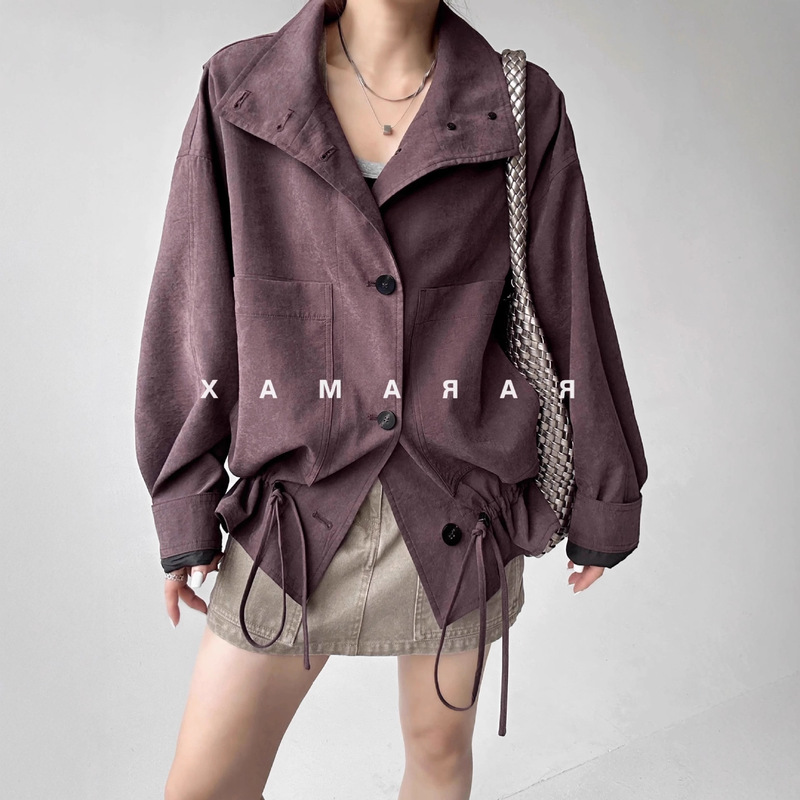 Rapamax Misty Purple ~ Mottled Soft Focus Velvet Feel ~ Retro Relaxation ~ Bud Type Cupro Jacket