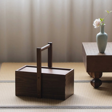 茶具收纳盒木制食盒茶点盒中式提篮古代实木便携箱提盒点心盒