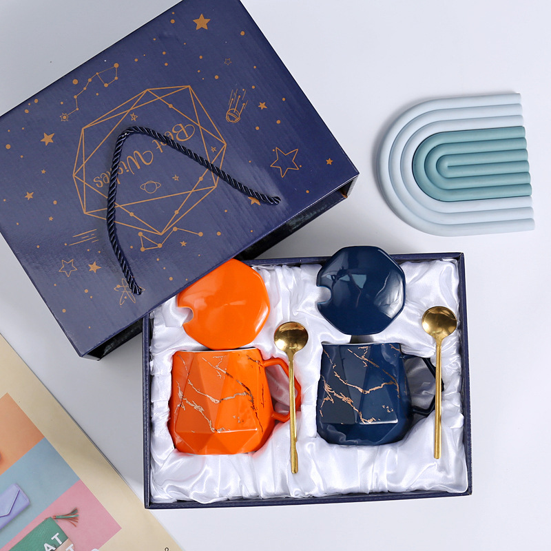 Diamond mug ceramic water cup European style ins coffee cup personalized gift lightning pattern home office cup