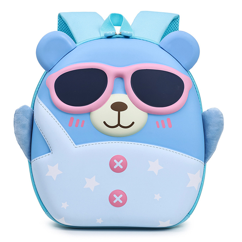 Mochila de niña encantadora, caricatura tridimensional oso, mochila de jardín de infantes, mochila de preescolar transpirable para niños