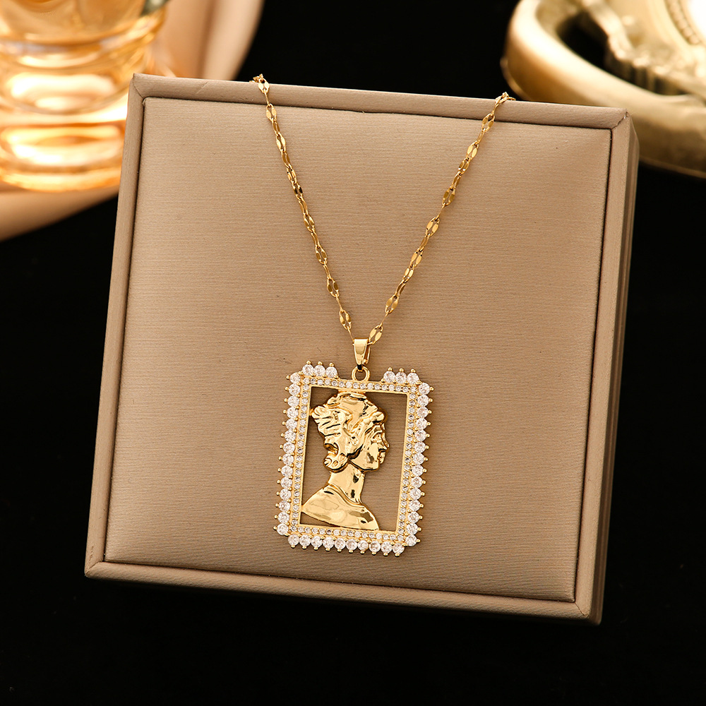 Streetwear Animal Stainless Steel Plating Inlay Zircon Pendant Necklace display picture 6