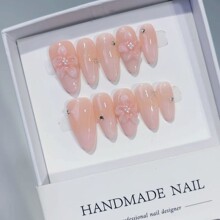 欧美立体雕花纯手工高定猫眼手工穿戴甲气质美甲百搭仙女款