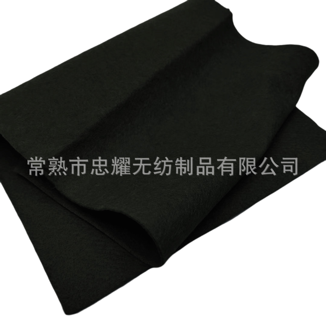 厂家供应黑色针刺无纺布种植袋毛毡不织布黑色涤纶复合无纺布填充