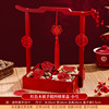 Red wooden handheld four-compartment fruit box - small (includes sufficient nuts)