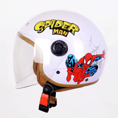 Children's Helmet Winter Warm Half: Motosiklet kaskı (dəbilqə) - white-man