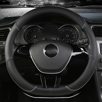 Steering wheel cover — Source Factory - d-type-three-pressure-strip-black-and-gray-strip-38cm