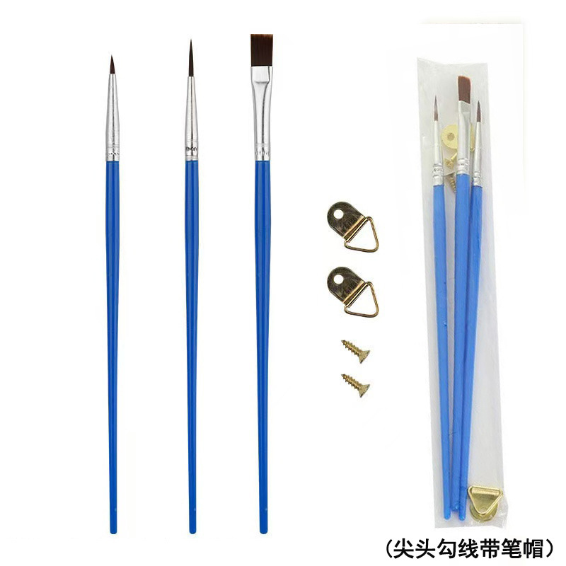 Factory direct supply digital oil brush nylon wool 3 with hook suit brush art supplies cross-border nail art