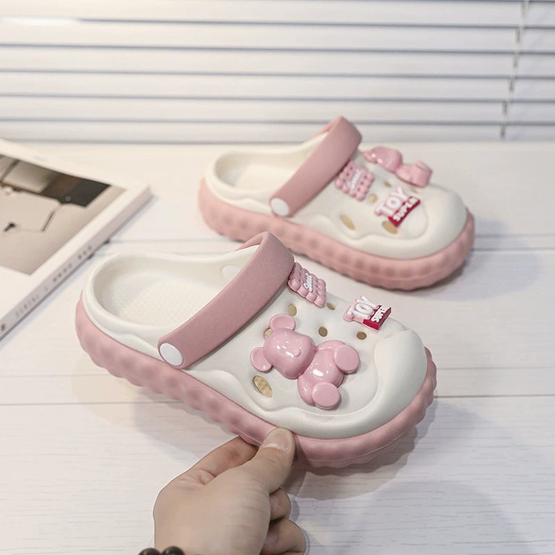 Детские пляжные сандалии с толстой подошвой из ЭВА, лето 2025, новые, нескользящие, домашние, закрытые, для женщин