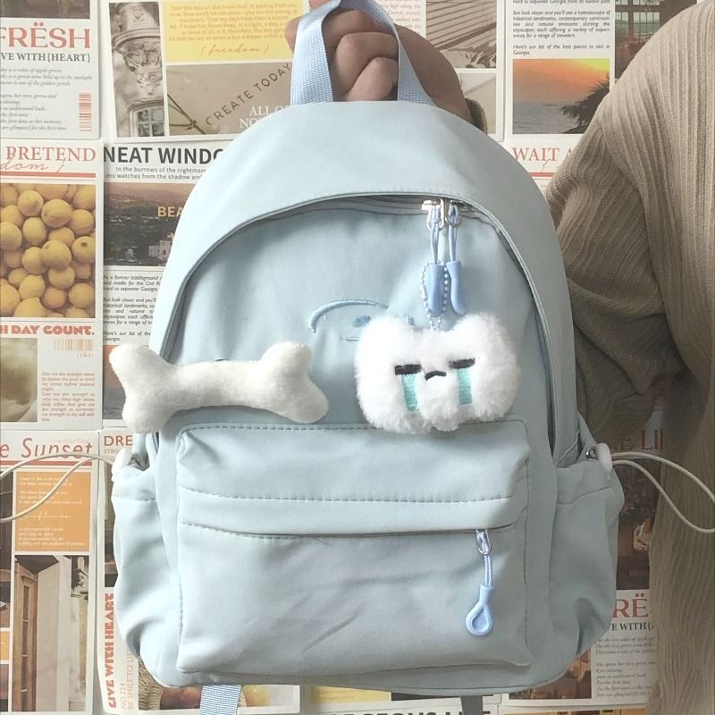 ins色百搭书包韩版少女学生大学生双肩包高颜值简约休闲背包|undefined
