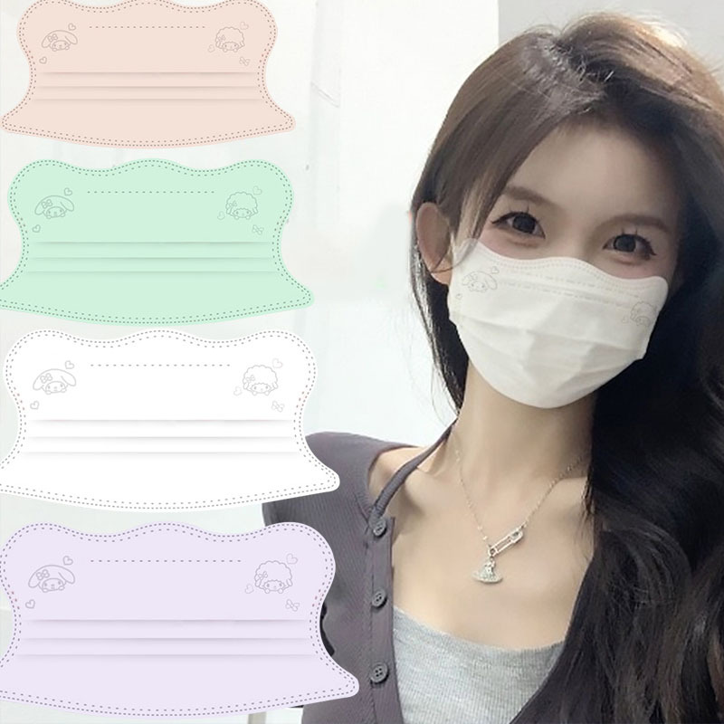 三丽鸥成人可爱蝶形口罩  3层透气护眼角一次性 库洛米 印花口罩