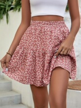 N 42235 Floral Print A-Line Skirt ���ܰ���ȹ �羳�W��