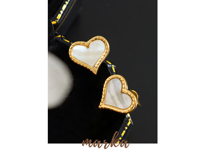 Elegant Geometric Titanium Steel Plating Shell Ear Studs 1 Pair