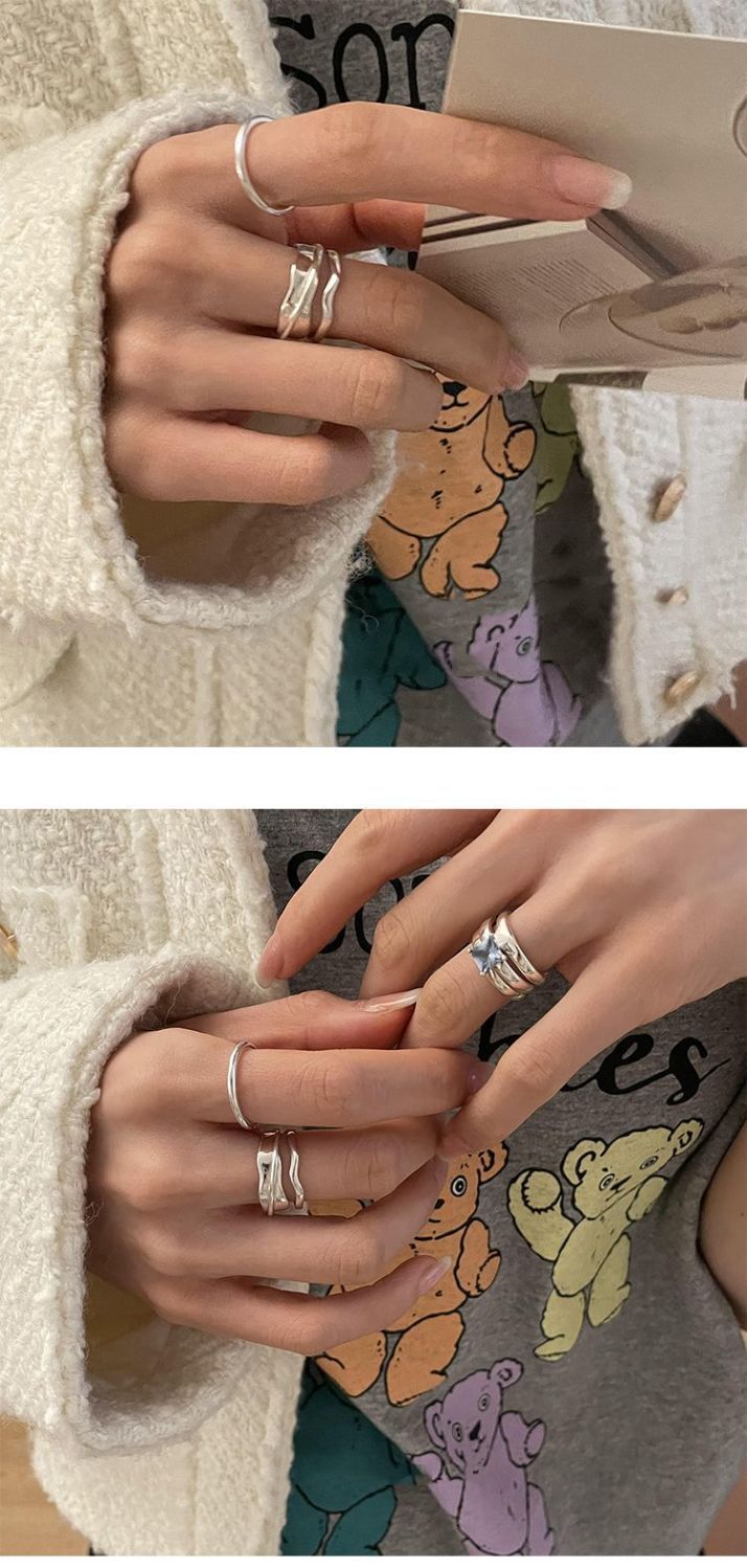 Anello di tendenza per coppie con dito indice in argento puro, design di nicchia, sensazione di alta qualità, personalità alla moda, per Capodanno_voghion.com