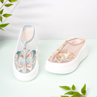 2025 spring and autumn new antique pine cake thick-soled Chinese clothing shoes embroidered with horse face skirt tea clothing national style 1913-78