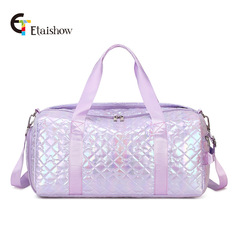 2024新款跨境高顏值閃光時尚旅行包可收納瑜伽運動健身包女多功能