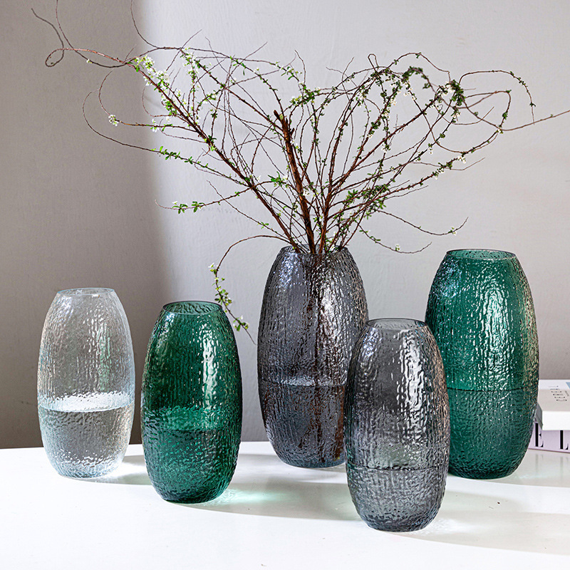 Vaso de bodhi moderno simple medieval alto sentido de aterrizaje flor fresca ornamentos hidropónicos ins viento ligeras jarrón de vidrio de lujo