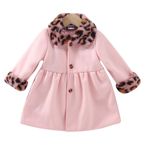 Leopard Print Long-Sleeve Windbreaker Coat for Girls - Versatile Medium-Length Korean Style Casual Fashion