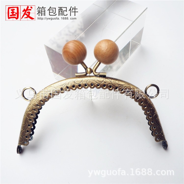 12.5CM arco gran pozo dragón-fénix flor encaje de madera oro 20mm madera maciza color tronco   0366 - GTA