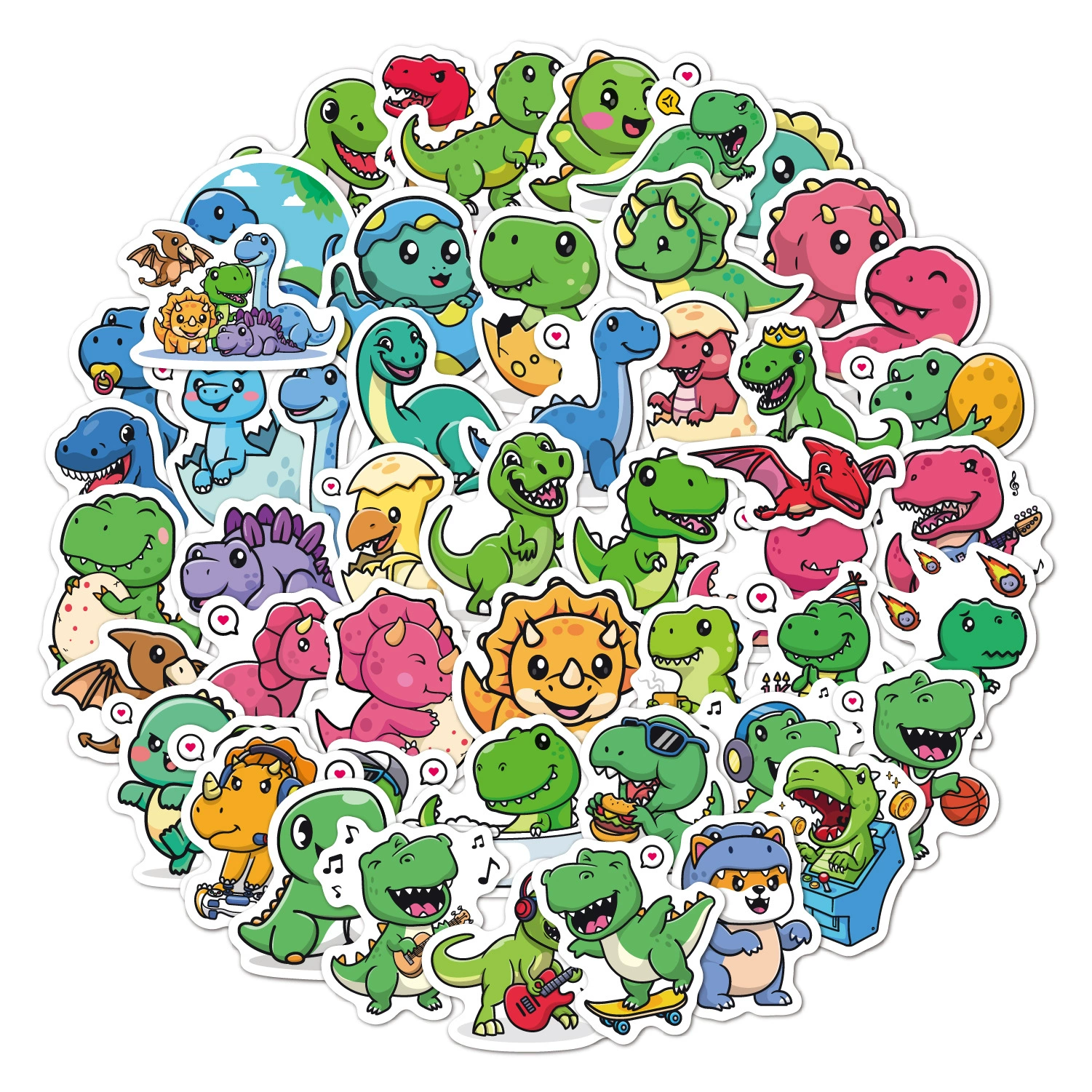 Оптовая продажа наклеек для трансграничной торговли: 50 маленьких стикеров для бутылок с водой, ланч-боксов, декора канцелярии, поощрений для студентов, небольших подарков, наклейки с динозаврами