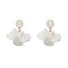 Earrings from pearl, factory direct supply, silver 925 sample, flowered, internet celebrity, simple and elegant design