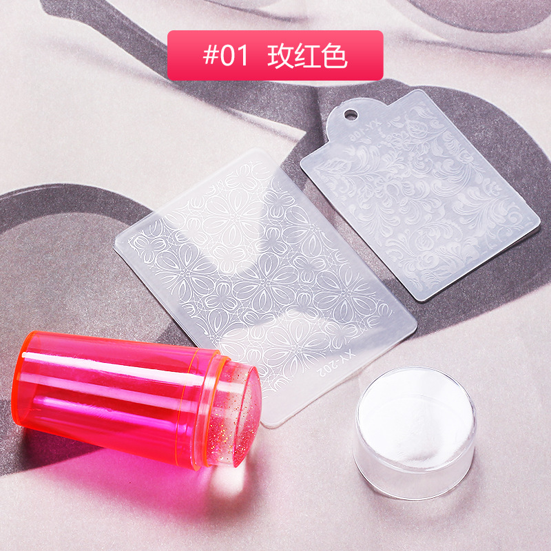 Actualización de manicuras transfronterizas nuevo 2.8 con sello cubierto mango fluorescente cabeza de sello de silicona de arena flotante