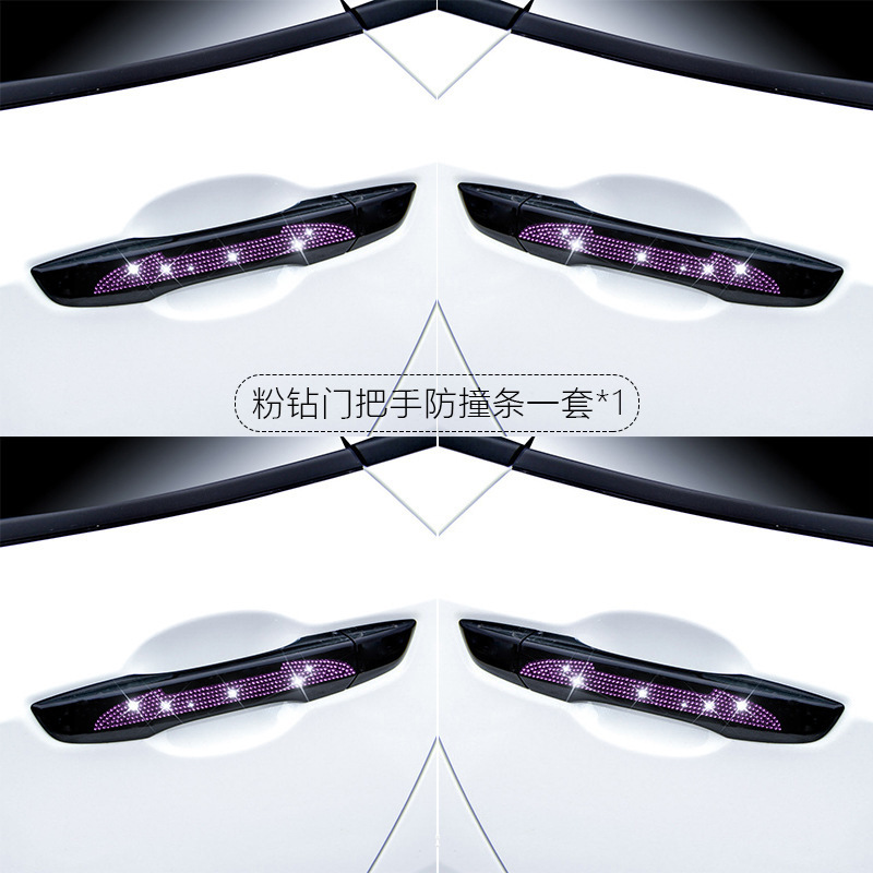 Car Door Handle Protective Film with Diamonds, Anti-Scratch Handle Sticker, Car Door Bowl Anti-Scratch Car Handle Protective Film