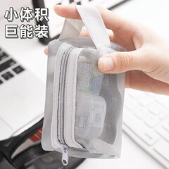 新商品の人気ミニ収納袋透明網糸小銭収納バッグチャック袋鍵口紅包大容量バッグ