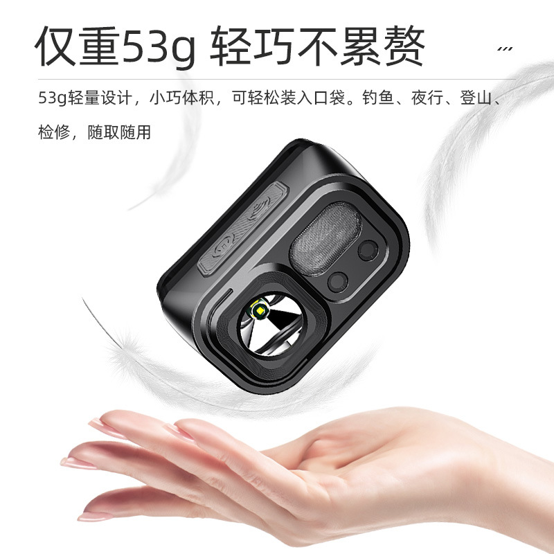 Transfronteriza LED de alta intensidad LED de largo alcance inducción USB portátil cargar lámpara de cabeza luz de carrera nocturna al aire libre pescar por la noche