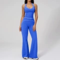 7028 vest + 7028-2 wide-leg pants—pen blue