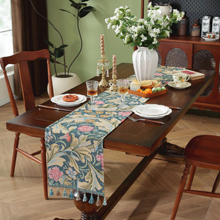 Cross-border New American Style Retro Tassel Table Flag Plant Yarn-dyed Jacquard Coffee Table TV Cabinet Cover Towel Ins Bed End Flag