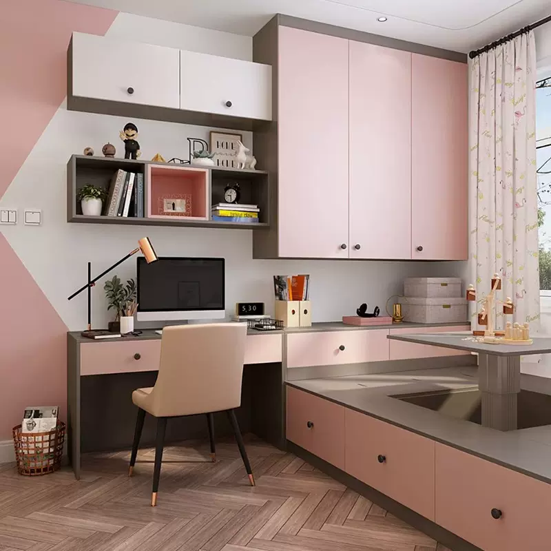 北京定制阳台飘窗收纳柜窗台置物柜靠墙书架卧室榻榻米落地柜厂家