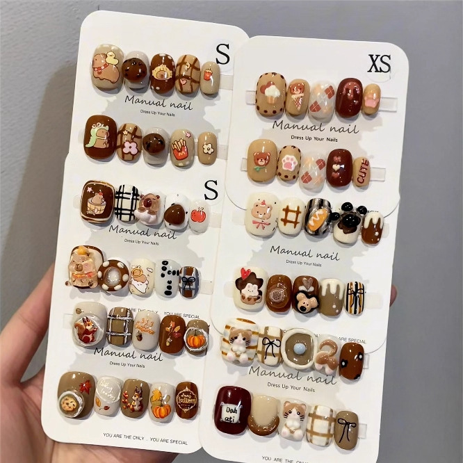 Autumn and Winter Atmosphere Kidsren's Nail Art Stickers Cartoon Sexy Design Whitening Nail Stickers Personalized Creative Wearable Nails
