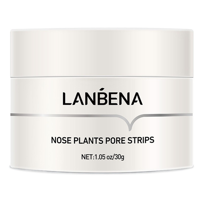Lanbena White Nose Mask 30g with 60 Sheets of Blackhead Peel-Off Nose Strips 2.0 New Version