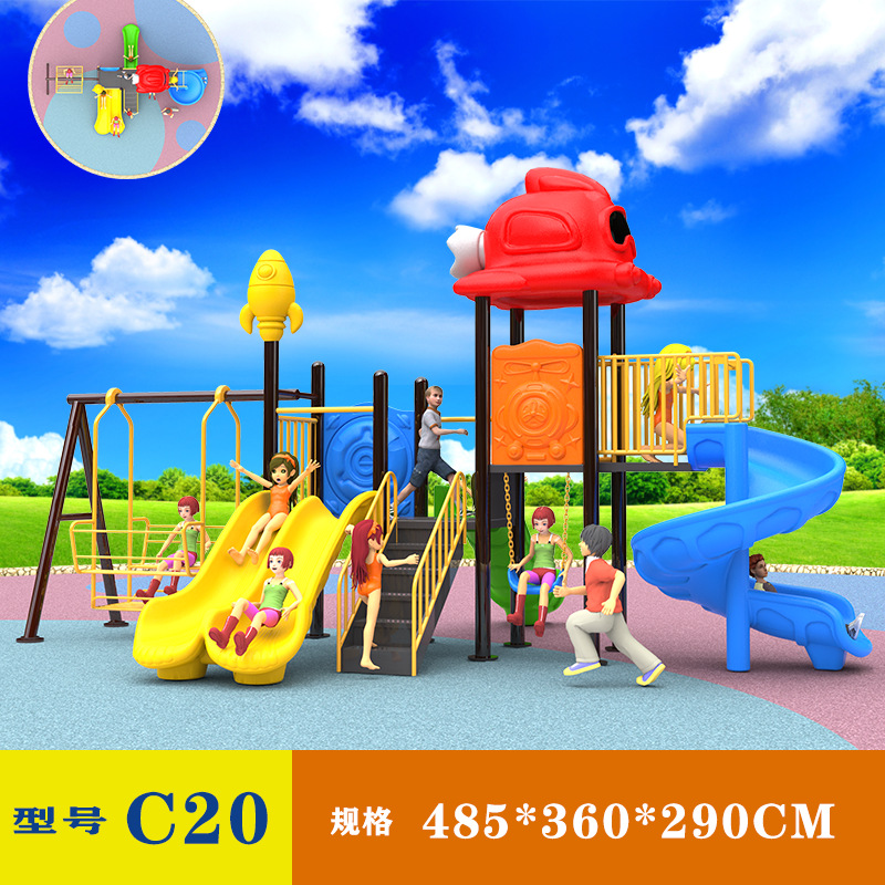 Jardín de infantes al aire libre gran tobogan parque infantil al aire libre comunidad tobogan columpio instalaciones de juego combinadas